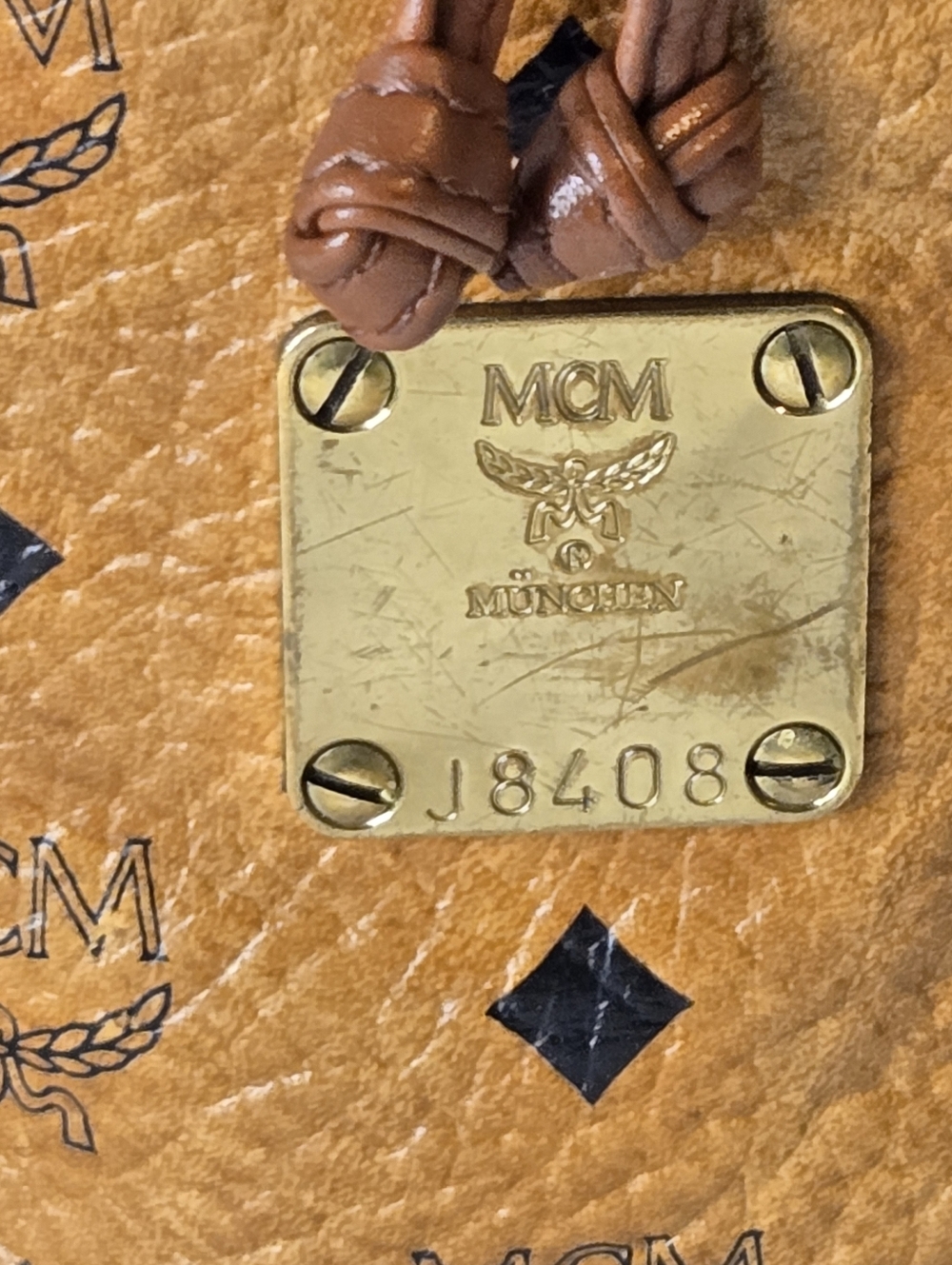 MCM Visetos Cognac Drawstring Bucket Bag With COA - Picture 15 of 16